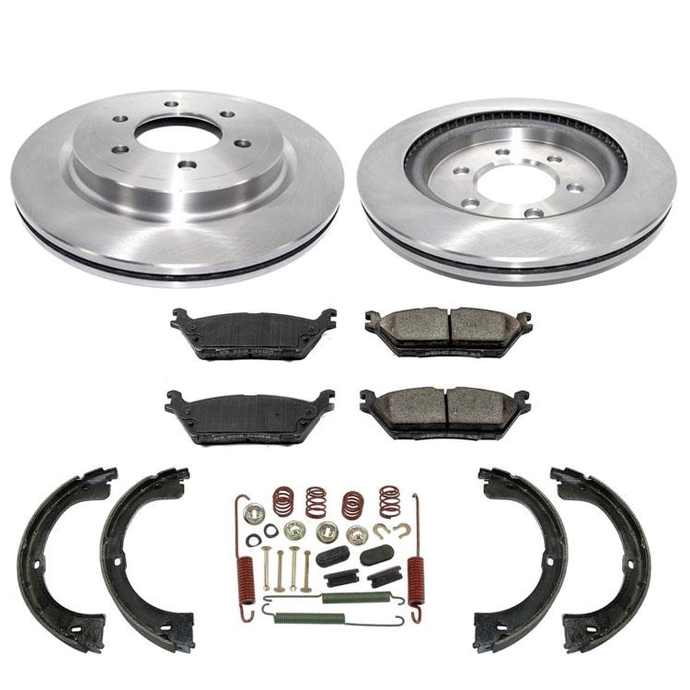 Rear Rotors Ceramic Brake Pads Parking Brake Shoes for Ford Expedition