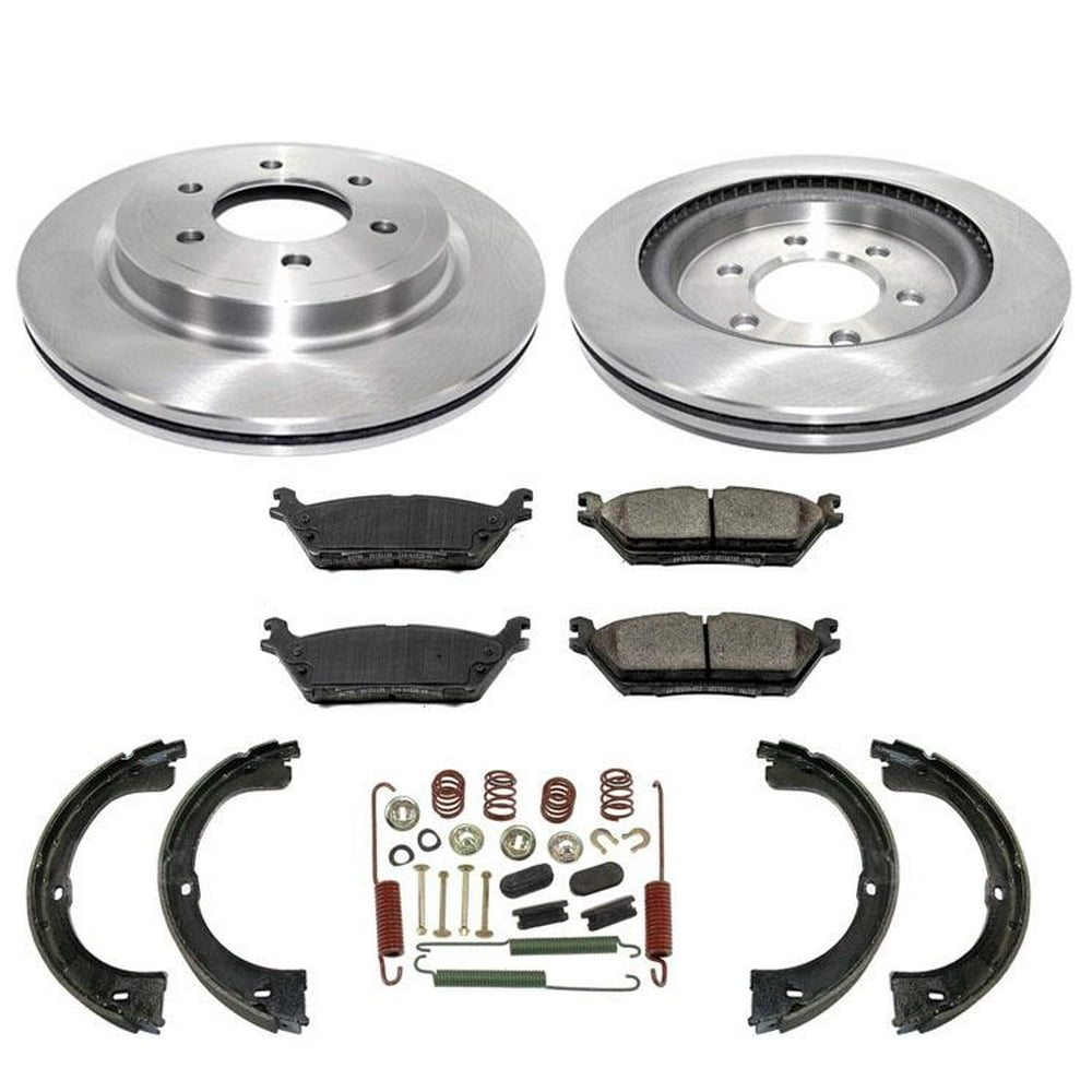Rear Rotors Ceramic Brake Pads Parking Brake Shoes for Ford Expedition