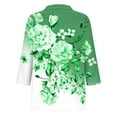 thumbnail image 3 of 3/4 Sleeve Tops for Women Casual V Neck Collared Floral Blouses Summer Trendy Tunic Loose Fit Boho Tee Tops, 3 of 4