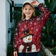thumbnail image 2 of Chaqlin Cardinal Snowman Pattern Kids House Sweatshirt Quarter Zip Up Pullover Sweatshirts Cozy Comfy Casual for Home Lounge Loungewear Wear Size 13-14, 2 of 7