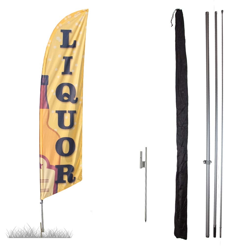 Pack of 3 clothing sale Now Open King Swooper Feather Flag Sign Kit With Pole and Ground Spike ask about our Daily specials