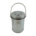 thumbnail image 3 of Cubo de basura de metal para exterior, cesto de basura, jardinera, contenedor de abono, cubo de basura para exterior con tapa para jardín, interior y, 3 of 9