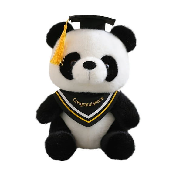 Remise des Diplômes en 2025 Panda Poupée avec Chapeau, Adorable Peluche Panda de Remise des Diplômes avec Toge et Toge Cadeau Parfait pour les Diplômés, 12 Pouces, Douce et Câline