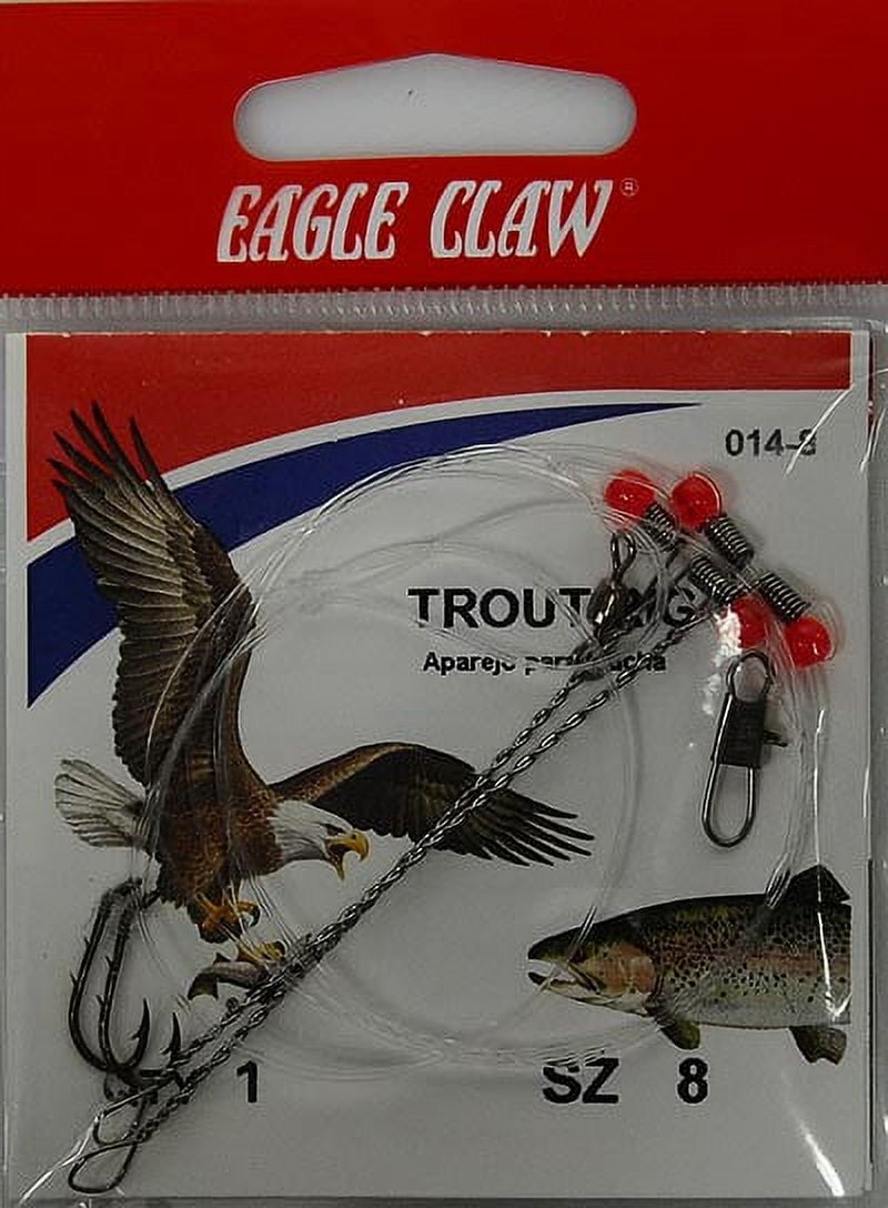 (5 pack) Eagle Claw 014H-8 Trout Rig, Bronze, Size 8 Hook