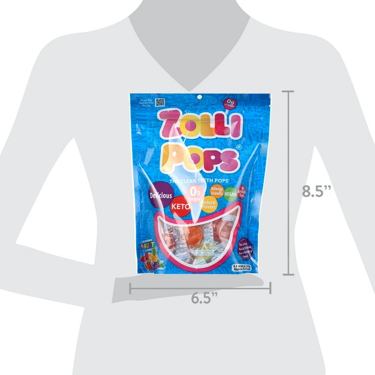 Zollipops Sugar Free Lollipops with Natural Fruit Flavors 5.2 oz