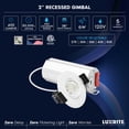 thumbnail image 7 of LUXRITE 2" Gimbal LED Recessed Light, 5CCT, 6W, 400LM, Dimmable, CRI90, ETL 4PK, 7 of 7