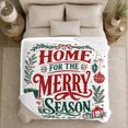 thumbnail image 5 of Home, Festive Holiday Scene, Warm Flannel Blanket for Living Room and Reading Nook with Detailed Artwork with Rich Color Accents, Art Lovers Christmas Gift, Festive Home Decor, 5 of 9