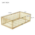 thumbnail image 7 of Miniyam Twin Size Floor Bed with High Safety Fence for Kids, Oak, 7 of 7