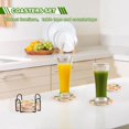 thumbnail image 6 of Yayeee 6 PCS Drink Coasters with Holder Set Woven Absorbent Round Tabletop Hot Pad, Watercolor Orange, 6 of 7
