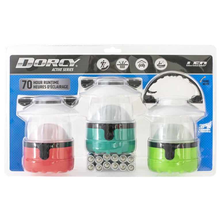Dorcy 450 Lumens LED Camping Lantern, 3-Pack, Assorted photo 3