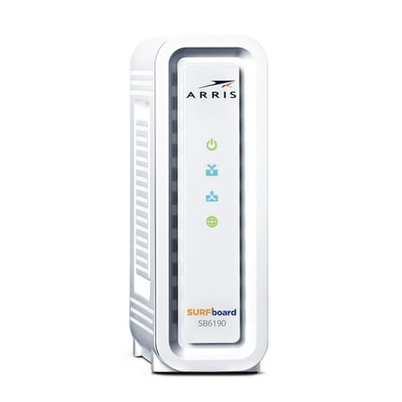 ARRIS SURFboard SB6190 DOCSIS 3.0 Cable Modem, Approved for Cox, Spectrum, Xfinity & others (White), Max Download Speed: 1.4 Gbps