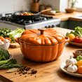 thumbnail image 5 of ACDANC 2026 New Pumpkin Dutch Oven Pot,Enameled Cast Iron 4-Quart Cookware with Lid –Dutch Oven Pot with Lid Non-Stick,All Stovetops Safe for Braising/Stews, 5 of 7
