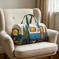 thumbnail image 6 of Quilted Duffel Bags for Traveling, Weekend Travel Tote Floral Embroidered Overnight Bag Weekender Carry On Barrel Bag for Women Girls, 16 Inch (G), 6 of 8