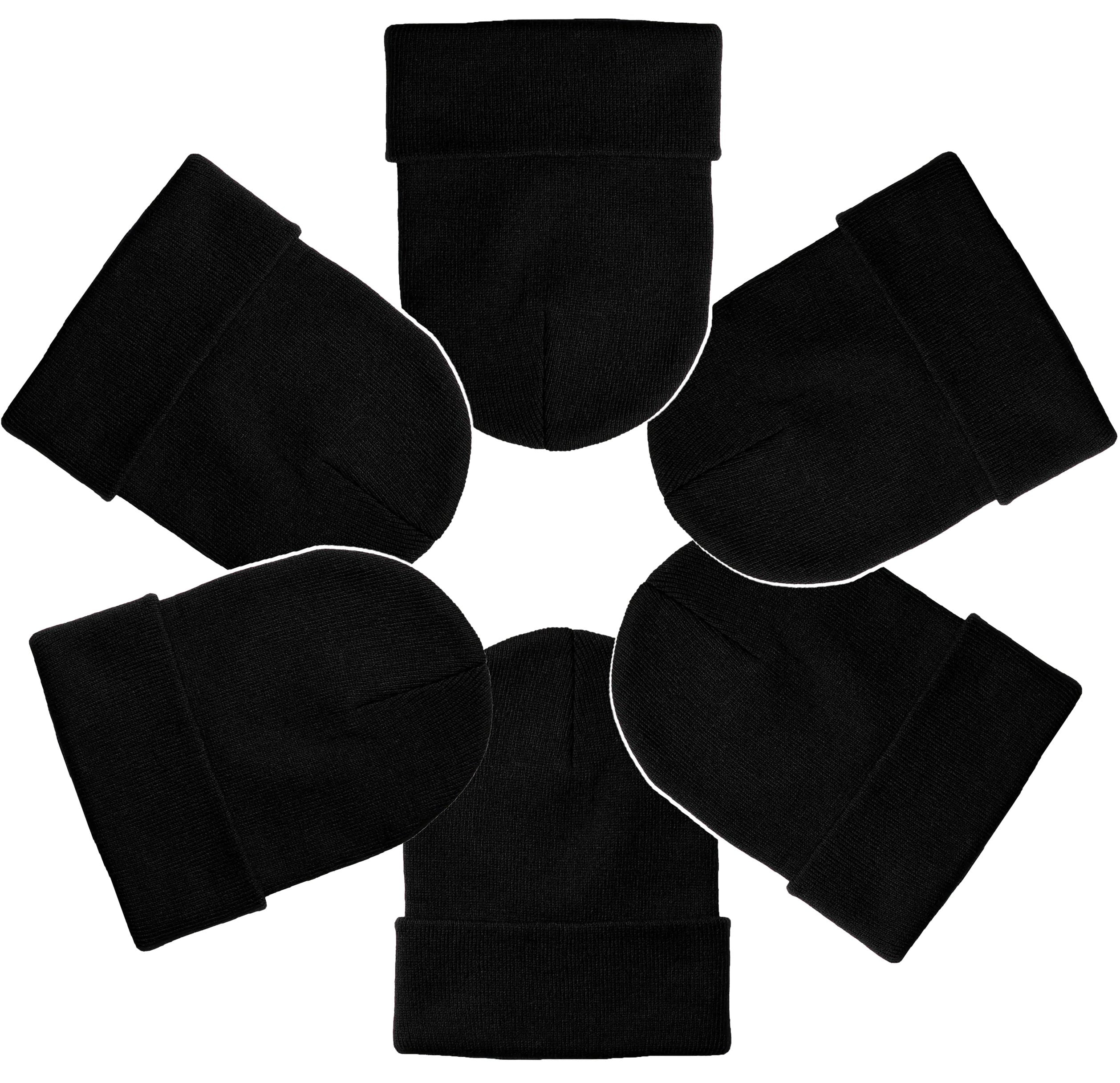 ToBeInStyle Men's Double Layered Winter Warm Basic Beanie Pack of 6