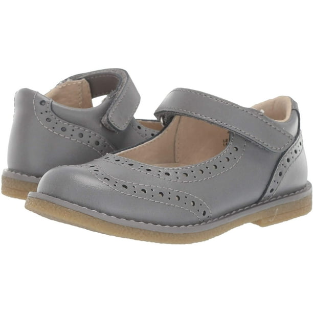 FOOTMATES Girls Lydia Hook and Loop Brogue Mary Jane Gray 2706