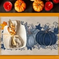 thumbnail image 2 of Fall Thanksgiving Placemats Set of 4,Buffalo Plaid Blue Vintage Pumpkin Maple Leaf Decorative Autumn Harvest Farmhouse Place Mat for Kitchen Dining Home Party Decoration 12x18 Inch, 2 of 7
