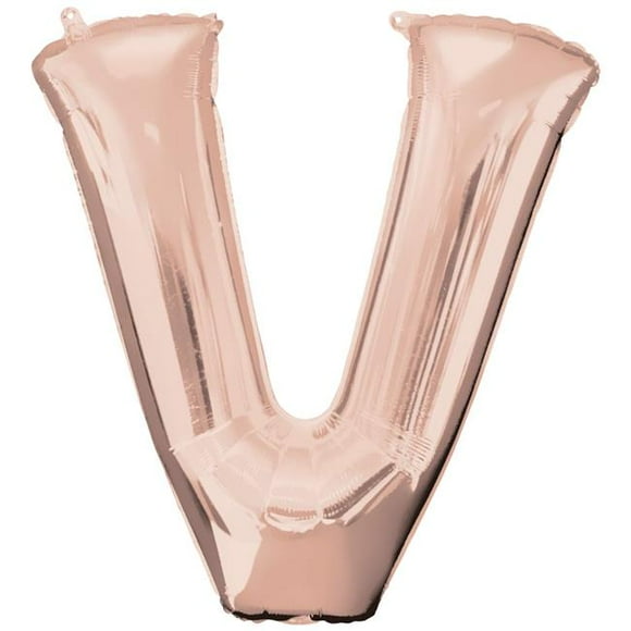 Rose Gold 'V' Foil Balloon - Ultimate Party Decor with Superior Float Time!