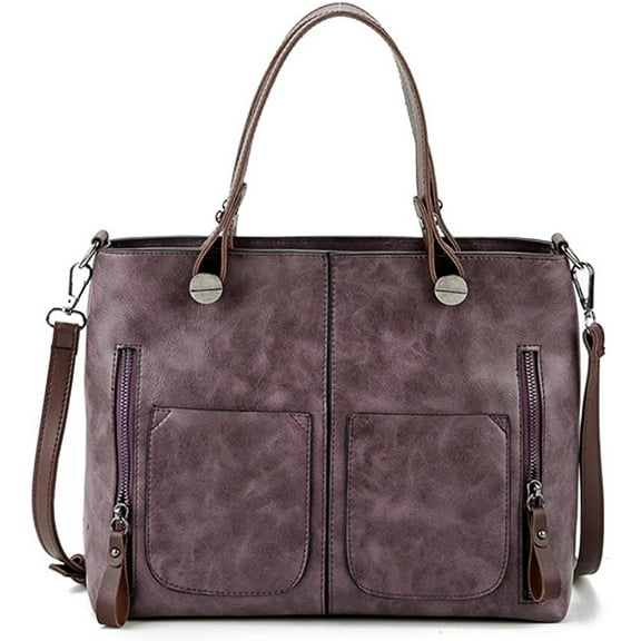 PIKADINGNIS Women’s Tote Handbag Multi Pockets Crossbody Bag Retro Hobo Shoulder Bag Top Handle Handbag Purse for Work