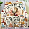 thumbnail image 2 of Travel Blanket Gifts for Women Travelers Adult Mem,Flannel Travel Accessories Throw Blankets World Traveler Favor Presents for People Who Love Traveling Blanket 50"X40", 2 of 7