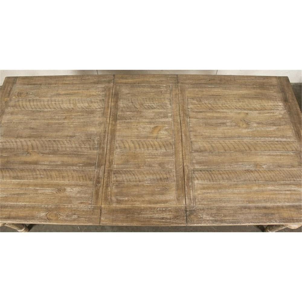 Pemberley Row Pine Snowy Desert Brown Dining Table Rectangular Extendable 66"-84" Unassembled