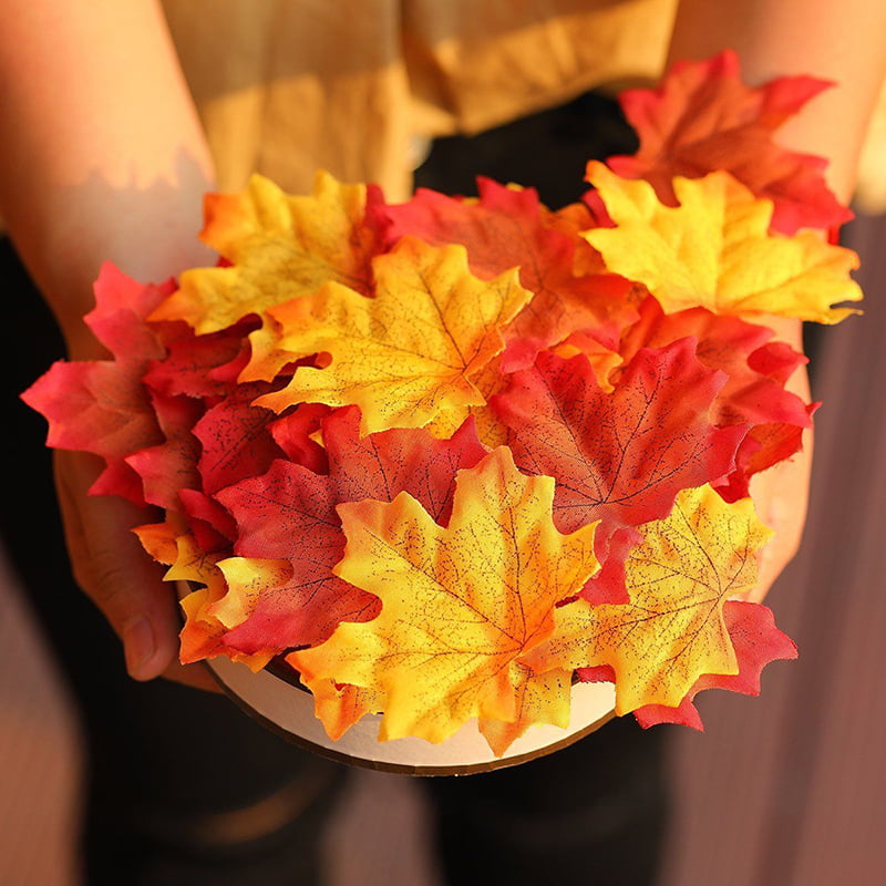 Artificial Cloth Maple Leaves Autumn Fall Leaf Art Wedding Home Wall Party Décor 