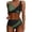 Green, variant on High Waisted Bikini Sets for Women Color Block Two Piece Swimsuit Drawstring Bathing Suit Tummy Control Athletic Swimwear for Pool