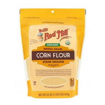 Bob's Red Mill Organic Whole Grain Corn Flour 22 oz Pack of 2