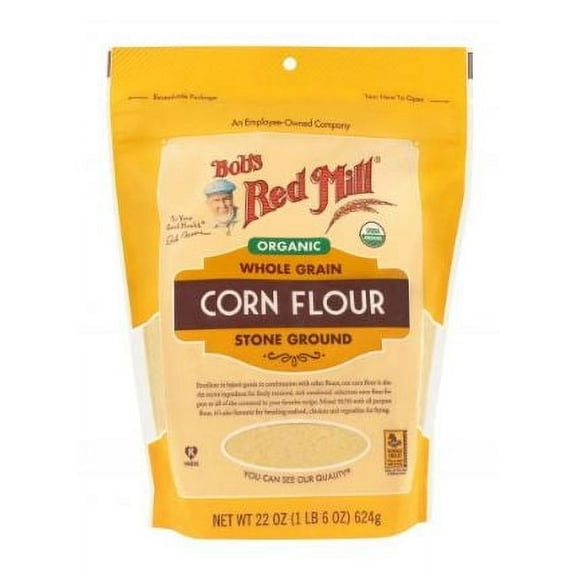 Bob's Red Mill Organic Whole Grain Corn Flour 22 oz Pack of 2