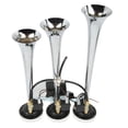 thumbnail image 4 of Trompeta Chapada Cromada, 6 Melodías 12/13.5/15.2x3.1in Super Loud Complete Tres Air Horn 0.5Mpa-0.8MPA DC12V/24V Para Camiones Club Cars Yachts, 4 of 7