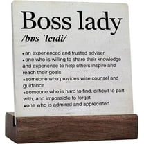 Boss Lady Office Decor Boss Lady Definition Art Desk Decorative Sign Home Office Decoration For Table Shelf Plaque Desk Decor Gift Positive Plaque With Wooden Stand
