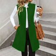 thumbnail image 2 of Women's Fashionable Casual Lapel Buttoned Waistcoat Sleeveless Solid-Colour Jacket for Women's Casual Fashion and Apparel,Green,S, 2 of 6