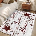 thumbnail image 4 of Area Rug for Living Room, Wooden Grain Non-Slip Indoor Large Carpet for Bedroom/Dining Room, Red Country Texas Star Branches Berry Washable Low-Profile Rectangle Floor Mat Runner Rugs - 3 x 5 Ft, 4 of 8