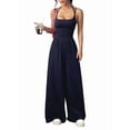 thumbnail image 3 of Women'S Summer Jumpsuit Spaghetti Strap One-Piece Outfit Wide Leg Baggy Pants Romper M, 3 of 8
