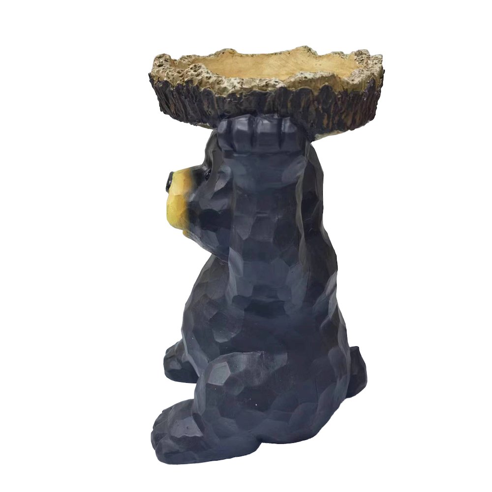 Hi-Line Gift Ltd 75619-S Sitting Bear Holding Bird Bath Garden Decor