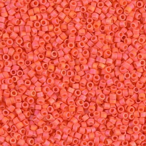 Miyuki Delica Seed Beads DB0872/DB872 11/0 Opaque Orange Matte AB 7.2 Grams