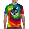 thumbnail image 2 of Wild Bobby, Funny Wolf on Sunglasses, Animal Lover, Tie-Dye Tees, Reactive Rainbow, Large, 2 of 3