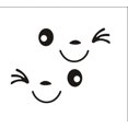 thumbnail image 3 of SHAR Funny, Cute and Cheerful Winking Smiley Face Car Mirror Stickers (Black), 3 of 3