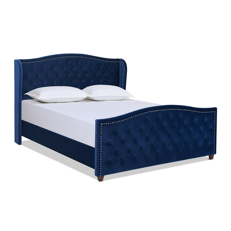 Jennifer Taylor Home Marcella Upholstered Bed California King Navy Blue