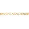 thumbnail image 4 of Floreo 10k Tri-Color Gold 4mm Valentino Heart Link Chain Bracelet or Anklet, 4 of 5