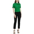 thumbnail image 2 of MODA NOVA Juniors Elegant Bow Tie Neck Short Sleeve Office Work Blouse, 2 of 6