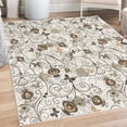 thumbnail image 1 of Floral Decorative Rug, Abstract Dreamy Illustration of Flowers and Butterflies Swirling Design Branches, Quality Carpet for Bedroom Dorm and Living Room, 6 Sizes, Dark Sepia, by Ambesonne, 1 of 4