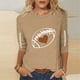 thumbnail image 1 of Heisall Womens Tops 3/4 Sleeve Round Neck Loose Casual Fashion T-Shirts Rugby Print, 1 of 4