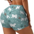 thumbnail image 1 of Balery whiter Snow bear Print Pantalones cortos de entrenamiento estampados para mujer, sin costuras, ajustados, para gimnasio, yoga, correr, deportes, ejercicio activo, fitness.-Medium, 1 of 8