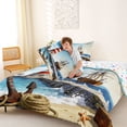 thumbnail image 4 of Manfei Retro Lighthouse Sailing Ship Anchor Full Size Comforter Sets for Kids Boys and Girls, Coastal Sailing Print Bedding Sets, Stars Reversible 3 Pieces, 1 Comforter and 2 Pillowcases, 4 of 6