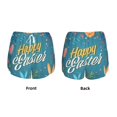 thumbnail image 3 of Balery Happy Easter Pantalones cortos deportivos para mujer con forro y dos bolsillos, elásticos, para entrenamiento, gimnasio, yoga-Large, 3 of 7
