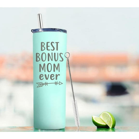 Mothers Day Gifts for Mother In Law Best Bonus Mom Gifts From Daughter Son in Law 20oz Green Travel Cup Gift Set for Stepmom Christmas Birthday Presents for Stepmother Tumbler
