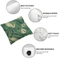 thumbnail image 4 of GOSMITH Square 2-Piece Short Plush Pillowcase Palm Leaf Green Palm Tree Banana Leaves Tropical Jungle Botanical Plant White, 4 of 6