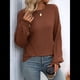 thumbnail image 4 of Camiseta Holgada Informal de Cuello Redondo y Larga Acanalada para Mujer, Ideal para y Otoño Color Caramelo XL, 4 of 8