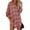 Pink, variant on Patlollav Womens Dresses Casual Loose V Neck Buttons Plaid Print Long Sleeve Pockets Mini Shirt Dress