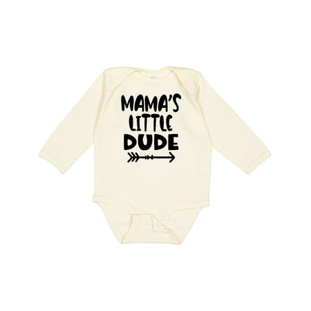 

Inktastic Mama s Little Dude with Arrow Gift Baby Boy Long Sleeve Bodysuit